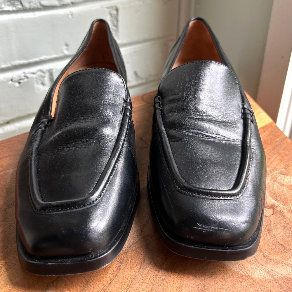 Madewell Bennie Leather Square Toe Loafer True Black 10 Quiet Luxury Old Money - Picture 4 of 7